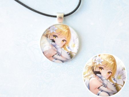 Кулон Genshin Impact Мандрівниця Люмін №945-0058 , 25мм, з чорним шнурком