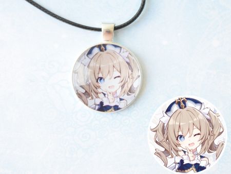 Кулон Genshin Impact Барбара №945-0061 , 25мм, з чорним шнурком
