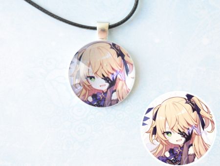 Кулон Genshin Impact Фішль №945-0062 , 25мм, з чорним шнурком
