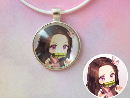 Кулон Demon Slayer Клинок, що розтинає демонів №946-0066 , 25мм, з білим шнурком