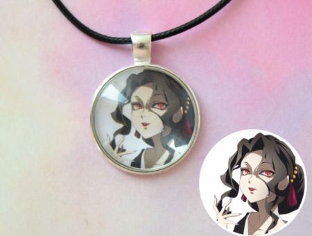 Кулон Demon Slayer Клинок, що розтинає демонів №945-0074 , 25мм, з чорним шнурком