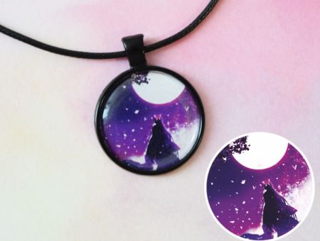 Кулон Demon Slayer Клинок, що розтинає демонів №944-0075 , 25мм, з чорним шнурком