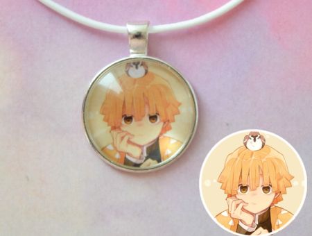 Кулон Demon Slayer Клинок, що розтинає демонів №946-0077 , 25мм, з білим шнурком