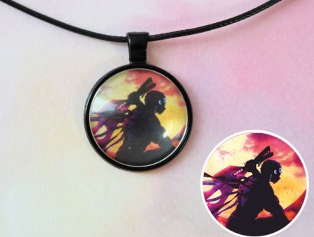 Кулон Demon Slayer Клинок, що розтинає демонів №944-0082, 25мм, з чорним шнурком