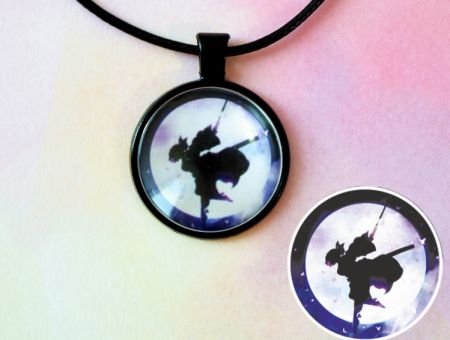 Кулон Demon Slayer Клинок, що розтинає демонів №944-0083, 25мм, з чорним шнурком