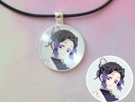 Кулон Demon Slayer Клинок, що розтинає демонів №945-0088 , 25мм, з чорним шнурком