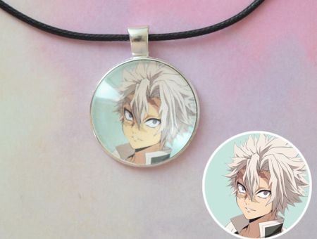 Кулон Demon Slayer Клинок, що розтинає демонів №945-0089 , 25мм, з чорним шнурком