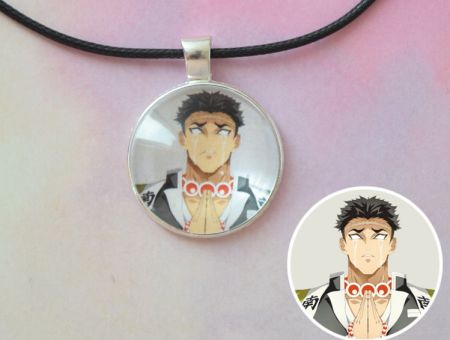 Кулон Demon Slayer Клинок, що розтинає демонів №945-0091 , 25мм, з чорним шнурком