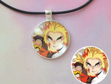 Кулон Demon Slayer Клинок, що розтинає демонів №945-0096 , 25мм, з чорним шнурком