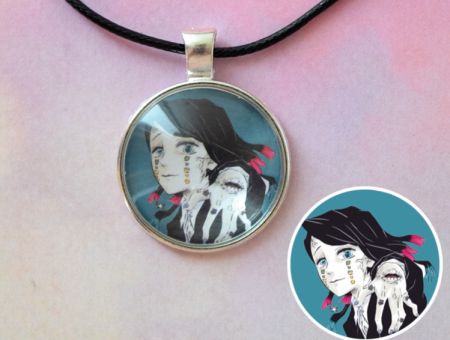 Кулон Клинок, що розтинає демонів Енму Demon Slayer №945-0099, 25мм, з чорним шнурком