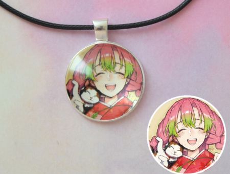 Кулон Demon Slayer Клинок, що розтинає демонів №945-0101 , 25мм, з чорним шнурком