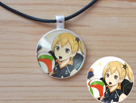 Кулон Волейбол!! Haikyuu!! Хитока Ячи №945-0112 , 25мм, з чорним шнурком