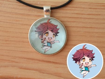 Кулон Волейбол!! Haikyuu!! Ойкава Тоору №945-0130 , 25мм, з чорним шнурком