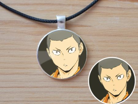 Кулон Волейбол!! Haikyuu!! Рюноске Танака №945-0134 , 25мм, з чорним шнурком