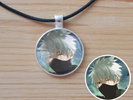 Кулон Naruto Наруто Какаши №945-0135 , 25мм, з чорним шнурком