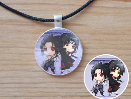 Кулон Naruto Наруто Саске та Ітачи №945-0137 , 25мм, з чорним шнурком