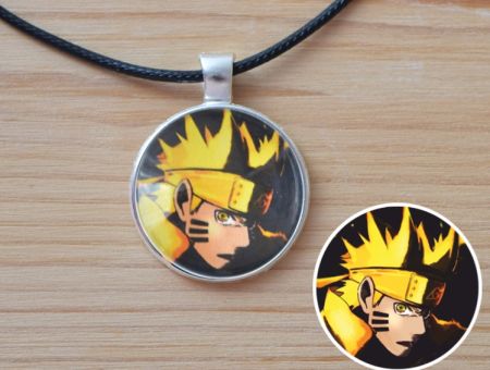 Кулон Naruto Наруто Узумакі №945-0149, 25мм, з чорним шнурком