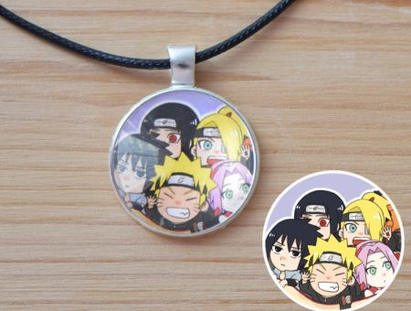 Кулон Naruto Наруто Узумакі №945-0152 , 25мм, з чорним шнурком