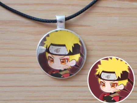 Кулон Naruto Наруто Узумакі №945-0155, 25мм, з чорним шнурком