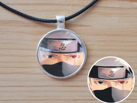 Кулон Naruto Наруто Какаши №945-0156 , 25мм, з чорним шнурком