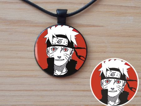 Кулон Naruto Наруто Узумакі №944-0161, 25мм, з чорним шнурком