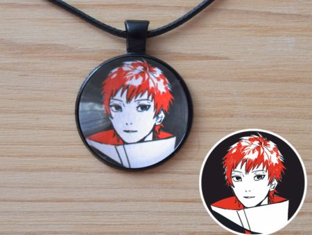 Кулон Naruto Наруто Сасорі №944-0163, 25мм, з чорним шнурком