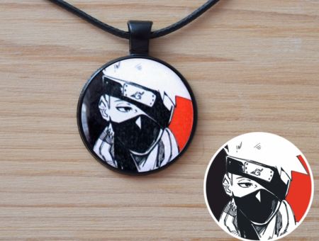 Кулон Naruto Наруто Какаши №944-0164, 25мм, з чорним шнурком