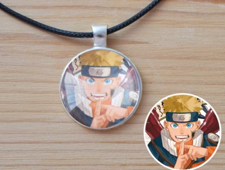 Кулон Naruto Наруто Узумакі №945-0170 , 25мм, з чорним шнурком