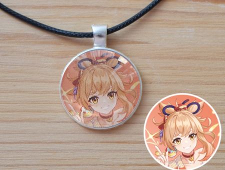 Кулон Genshin Impact Йоімія №945-0176 , 25мм, з чорним шнурком