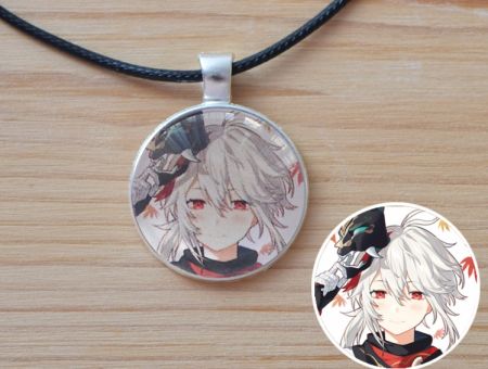 Кулон Genshin Impact Кадзуха №945-0177 , 25мм, з чорним шнурком