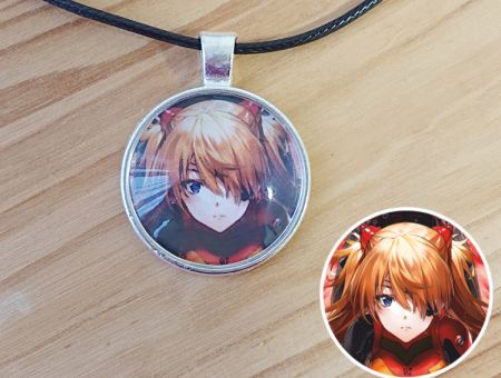 Кулон Аска Evangelion №945-0178 , 25мм, з чорним шнурком