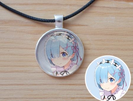 Кулон Рем Ре: Зеро Re Zero №945-0210 , 25мм, з чорним шнурком