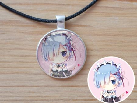 Кулон Рем Ре: Зеро Re Zero №945-0212 , 25мм, з чорним шнурком