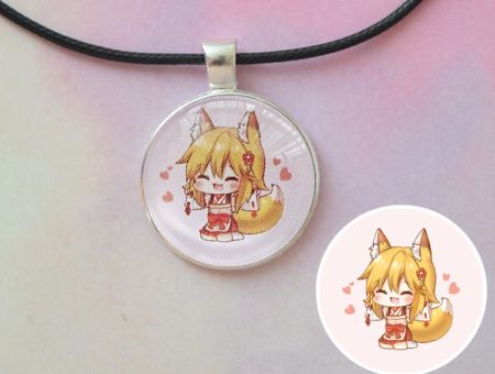 Кулон Сенко The Helpful Fox Senko-san №945-0223, 25мм, з чорним шнурком