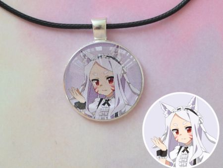 Кулон Широ The Helpful Fox Senko-san №945-0224, 25мм, з чорним шнурком