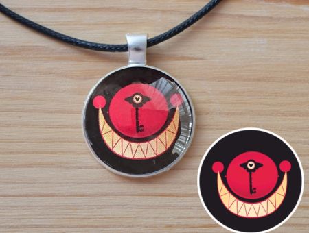 Кулон Hazbin Hotel №945-0227, 25мм, з чорним шнурком