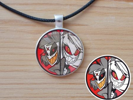 Кулон Hazbin Hotel №945-0228 , 25мм, з чорним шнурком
