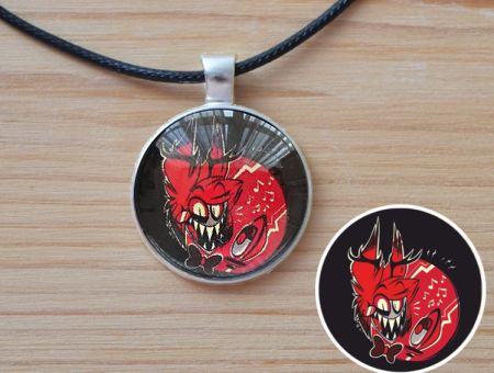 Кулон Hazbin Hotel №945-0230 , 25мм, з чорним шнурком