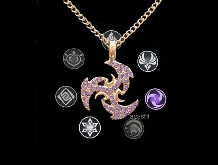 Кулон Genshin Impact Електро елемент №0022 , зі стразами