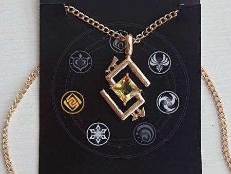 Кулон Genshin Impact Гео елемент №0023, зі стразами