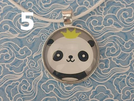 Кулон Панда сріблястий №0010 , 25мм, 1 шт на вибор, з білим шнурком