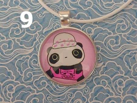 Кулон Панда сріблястий №0010 , 25мм, 1 шт на вибор, з білим шнурком