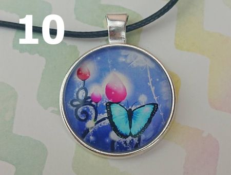 Кулон МЕТЕЛИК сріблястий №0012 , 25мм, 1 шт на вибір, з чорним шнурком