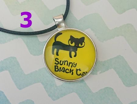 Кулон КІТ сріблястий №0013 , 25мм, з чорним шнурком