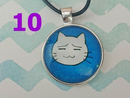 Кулон КІТ сріблястий №0013 , 25мм, з чорним шнурком