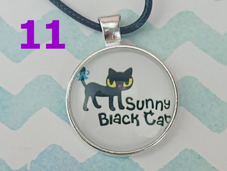 Кулон КІТ сріблястий №0013 , 25мм, з чорним шнурком