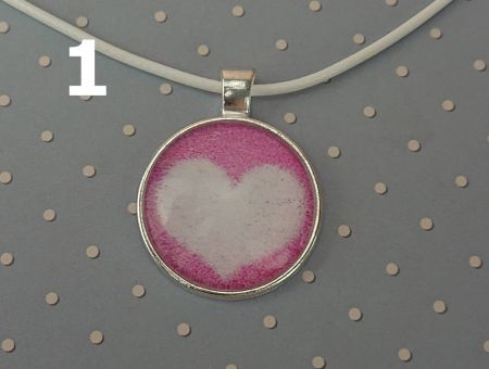 Кулон Серце сріблястий №0011 , 25мм, з білим шнурком