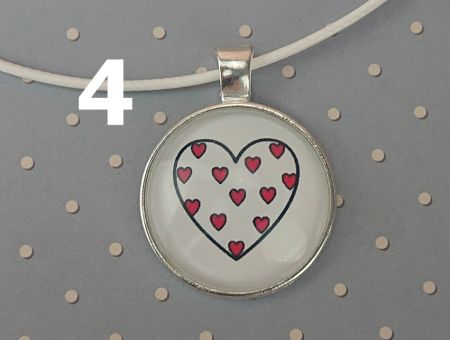 Кулон Серце сріблястий №0011 , 25мм, з білим шнурком