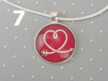 Кулон Серце сріблястий №0011 , 25мм, з білим шнурком