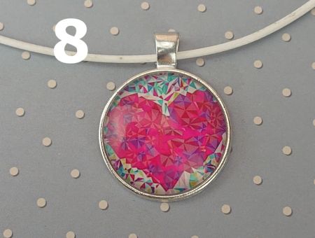 Кулон Серце сріблястий №0011 , 25мм, з білим шнурком